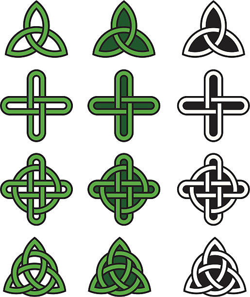 celtic węzłów - celtic style celtic culture circle irish culture stock illustrations