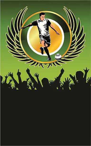 Vector illustration of Soccer player poster kick