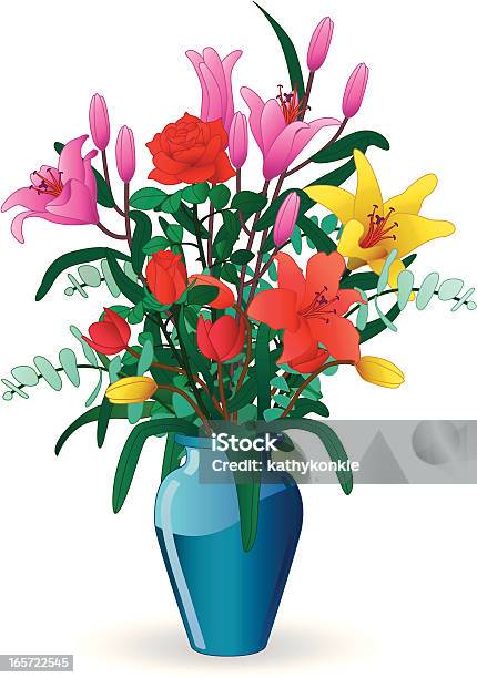 Vase Of Flowers Stock Illustration - Download Image Now - Vase, Flower, Bouquet