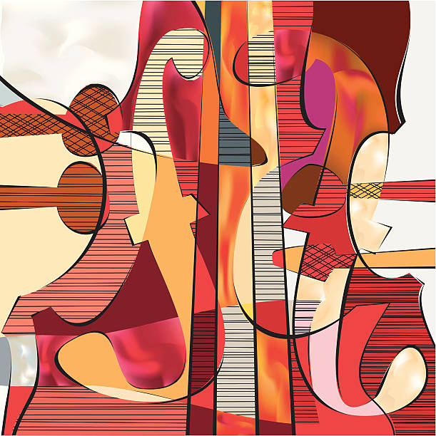 To Startle Our Wonder An abstracted musical representation featuring a violin orchestra abstract stock illustrations