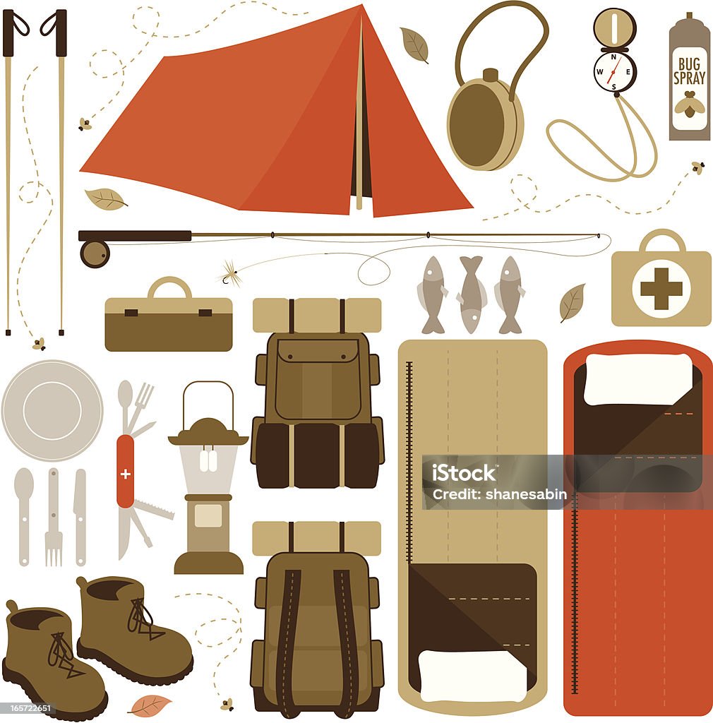 Camping und Wandern Produkte - Lizenzfrei Verbandskasten Vektorgrafik