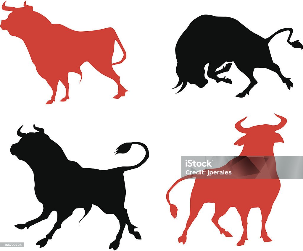 Bull silhouettes de - clipart vectoriel de Taureau libre de droits