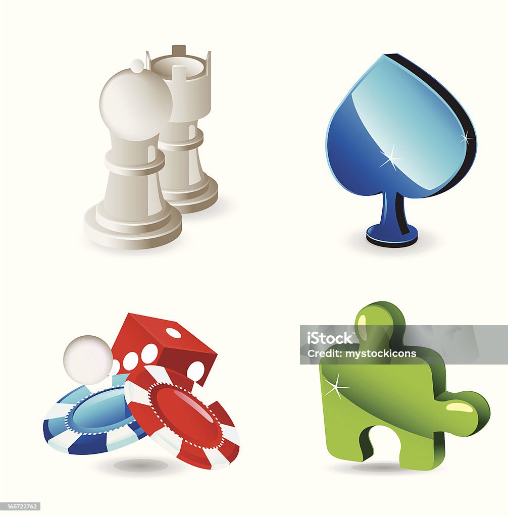 Game Icons A set of detailed game icons and puzzle pieces. Arts Culture and Entertainment stock vector