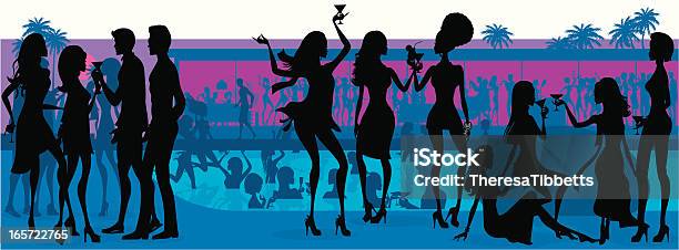 Pool Party Silhouette Stock Illustration - Download Image Now - Sensuality, Drinking, Party - Social Event