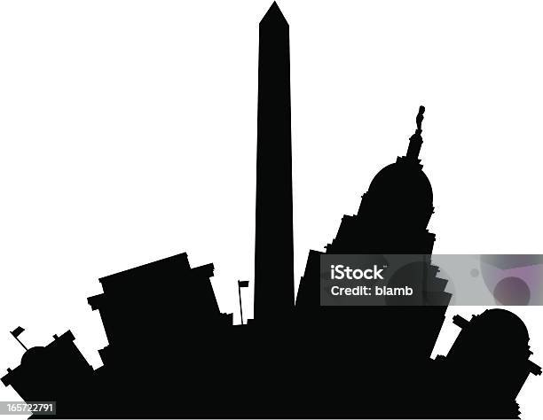 Ilustración de Washington Dc Silueta De Historieta y más Vectores Libres de Derechos de Washington DC - Washington DC, Monumento a Washington - Washington DC, Monumento