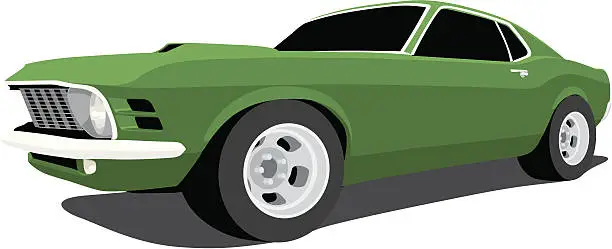 Vector illustration of Vector 1970 Ford Mustang