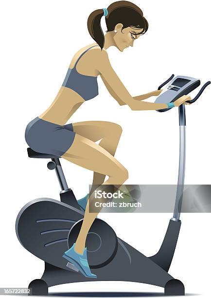 Treinos De Fitness - Arte vetorial de stock e mais imagens de Ciclismo - Ciclismo, Adulto, Aparelho de Musculação