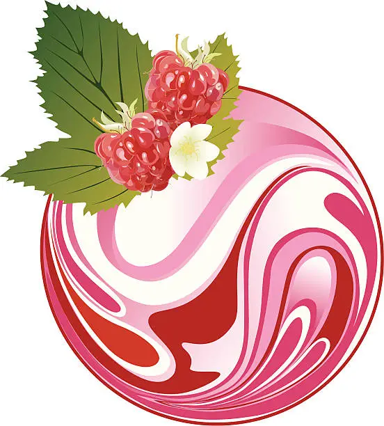 Vector illustration of Raspberries cream.