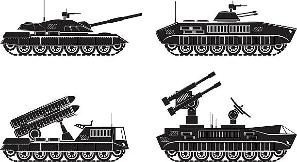 Vector illustration of War machines