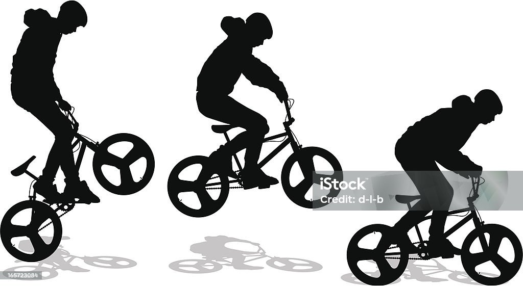 BMX motociclista haciendo un Bunny Hop - arte vectorial de Bicicleta BMX libre de derechos