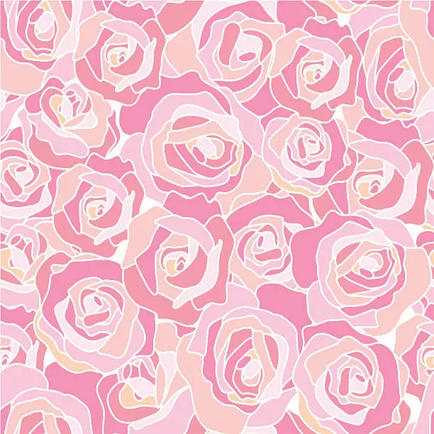 Vector illustration of Roses - seamless texture