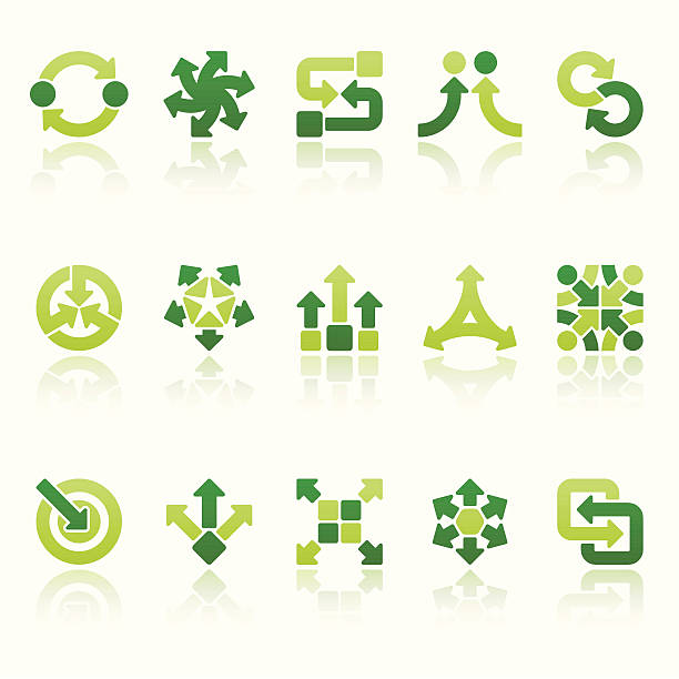 화살표 표시가 있는 vii - chart star shape square shape symbol stock illustrations