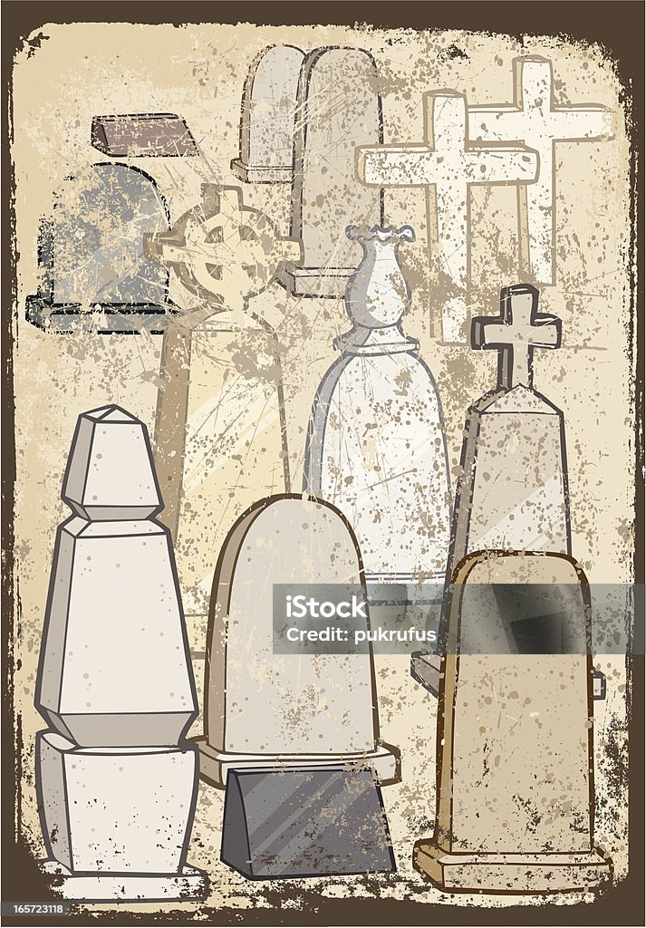 Cemitério Grunge - Royalty-free Alto-Contraste arte vetorial