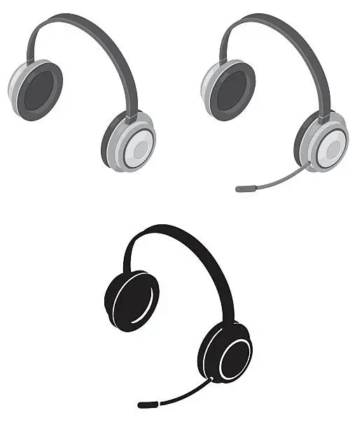 Vector illustration of Headphones and Headset