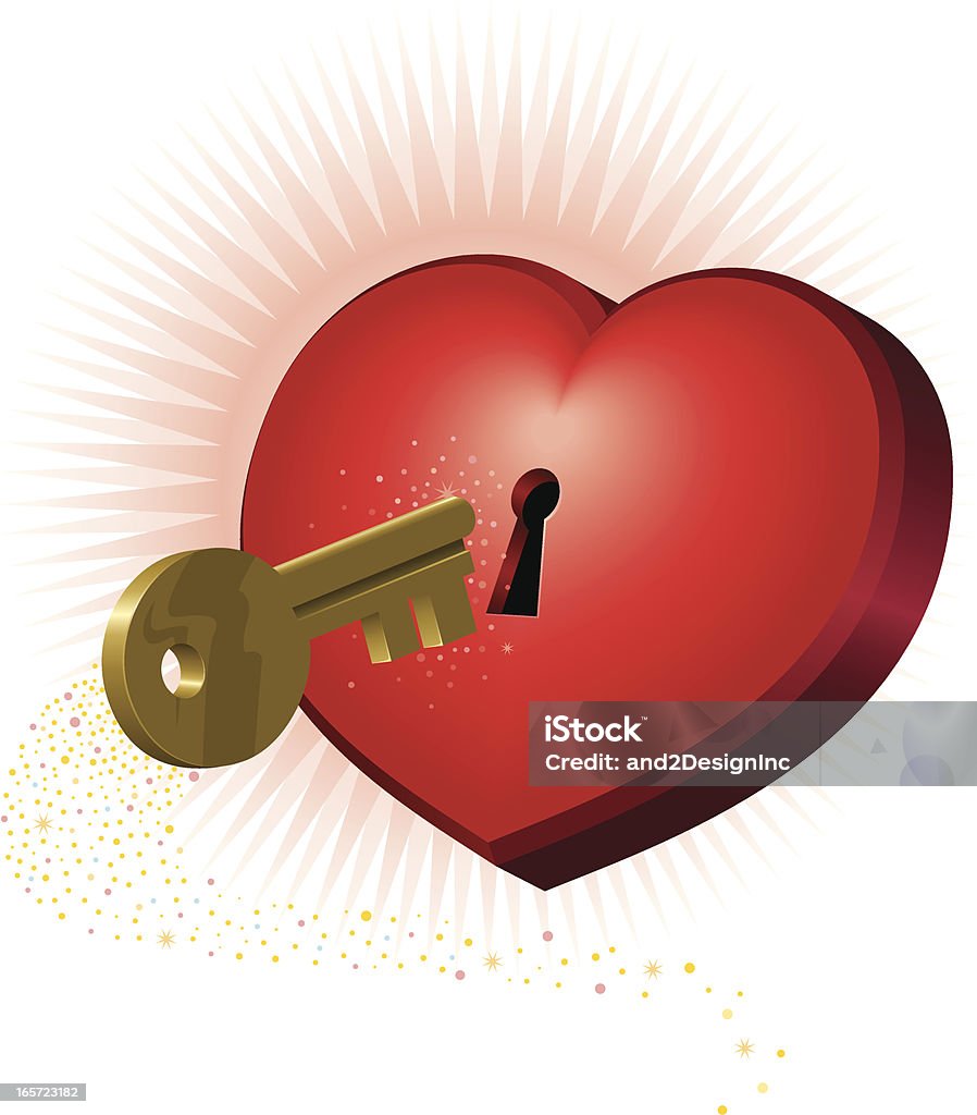 Clave para un corazón - arte vectorial de Amor - Sentimiento libre de derechos