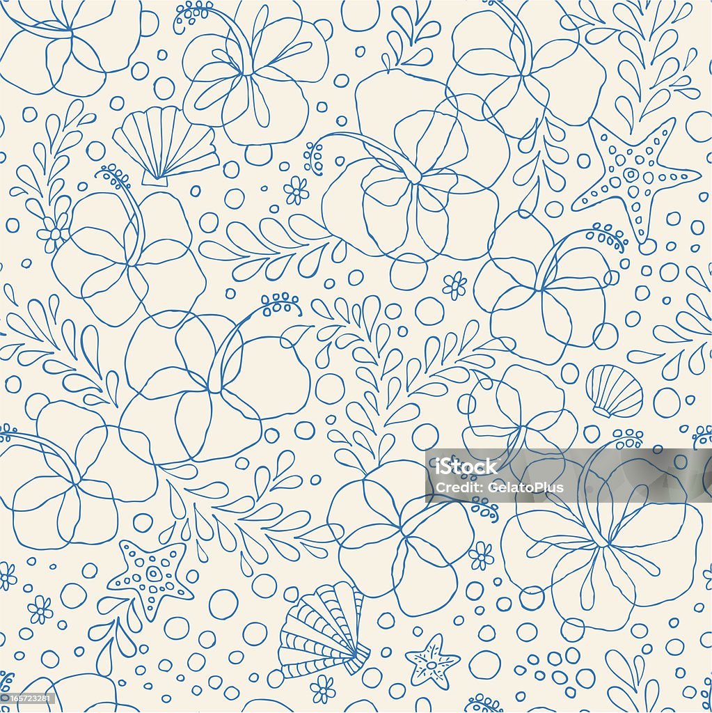 Seamless Floral motif Hibiscus - clipart vectoriel de Motif libre de droits