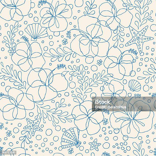 Seamless Hibiscus Floral Pattern Stock Illustration - Download Image Now - Pattern, Beach, Hawaiian Culture