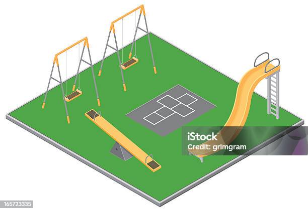 Vetores de Isométrica Playground e mais imagens de Projeção isométrica - Projeção isométrica, Parque infantil, Escorregador