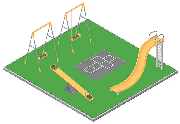 Vector illustration of Isometric Playground
