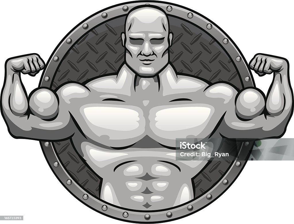 金属の男性 - 上腕の筋肉のロイヤリティフリーベクトルアート