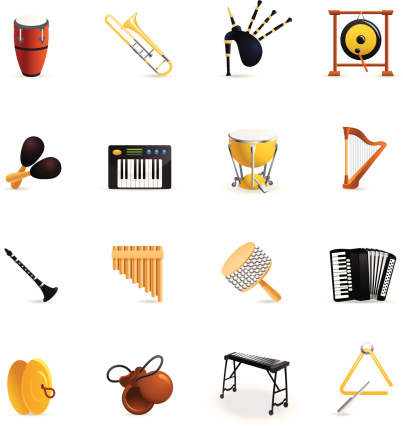 16 color icons representing different musical instruments.