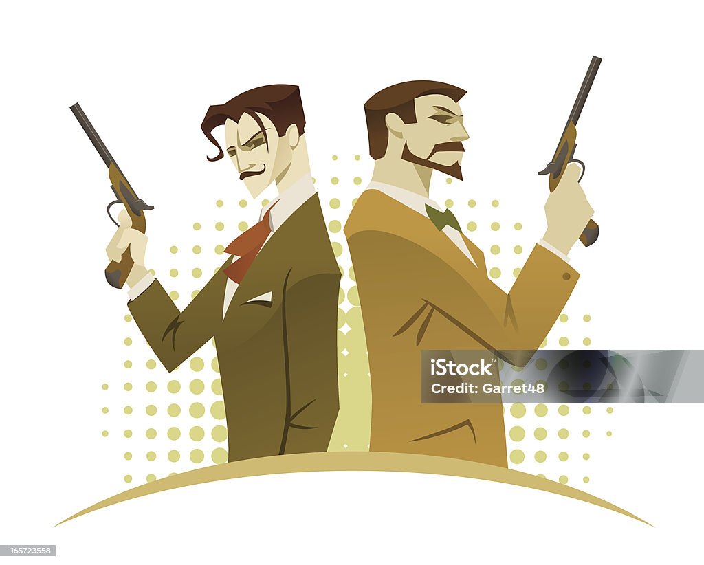 Duel of gentlemen Two aristocrats on duel. Cartoon style. Dueling stock vector