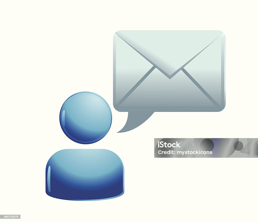 Simple icono de comunicación de correo electrónico - arte vectorial de Burbuja libre de derechos
