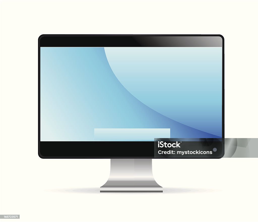Un écran d'ordinateur icône - clipart vectoriel de Bleu libre de droits