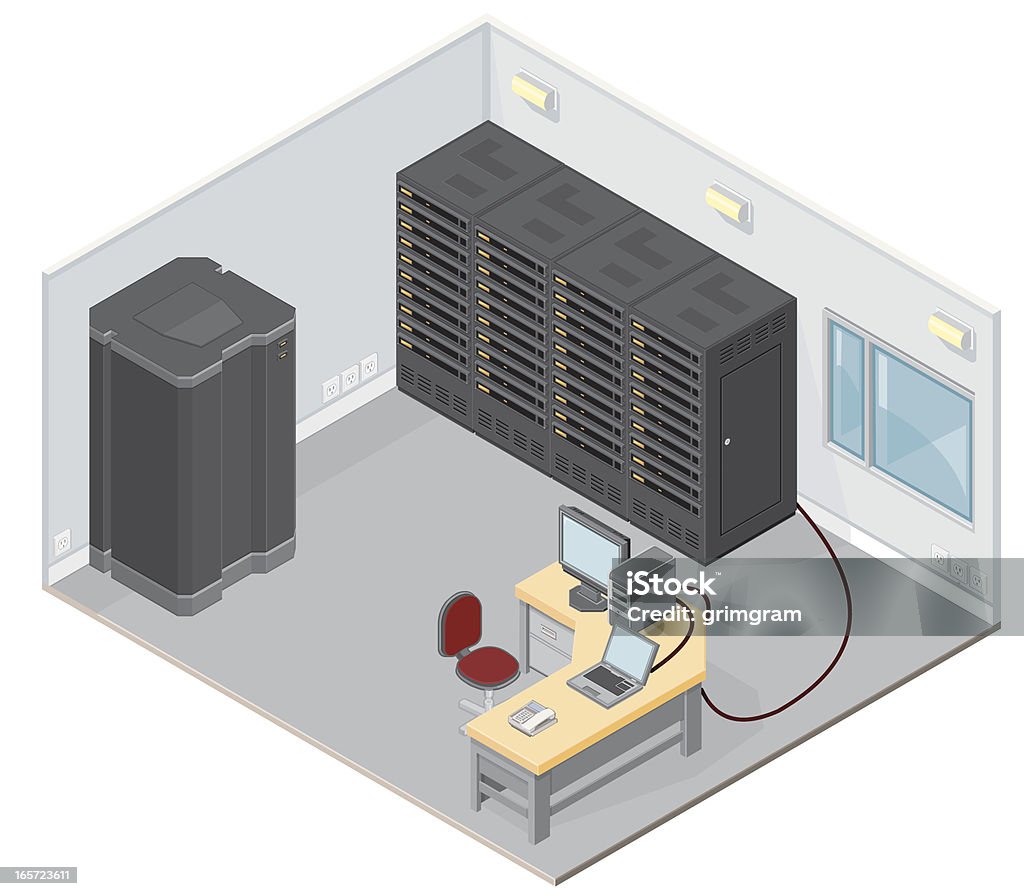 Server in ufficio - arte vettoriale royalty-free di Personal Computer