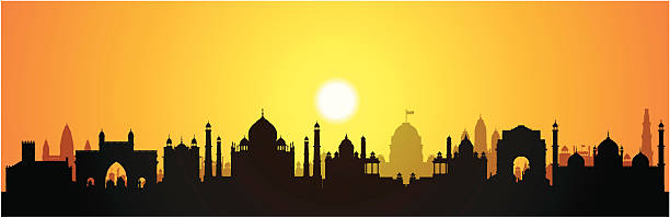 indien (gebäude sind, beweglichen und komplett - delhi new delhi panoramic india stock-grafiken, -clipart, -cartoons und -symbole
