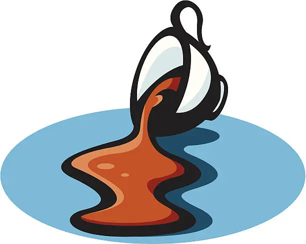 Vector illustration of Spilt coffee or tea