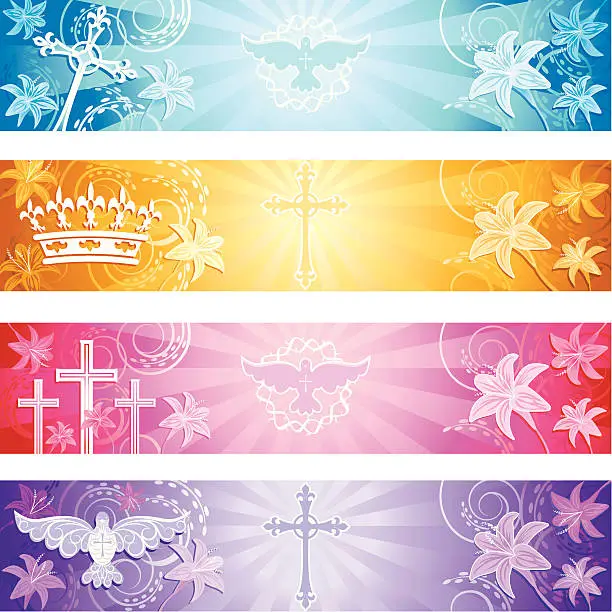 Vector illustration of Christian Banners