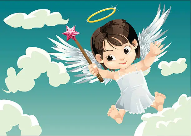 Vector illustration of Little Angel