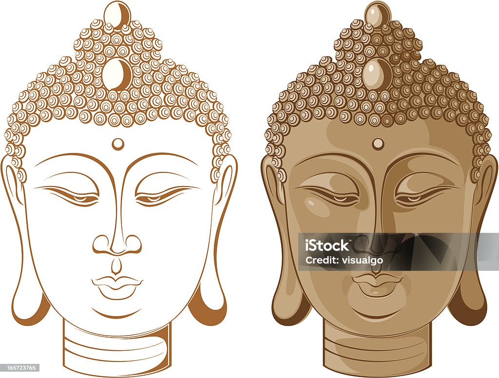 Tête de Bouddha - clipart vectoriel de Bouddha libre de droits