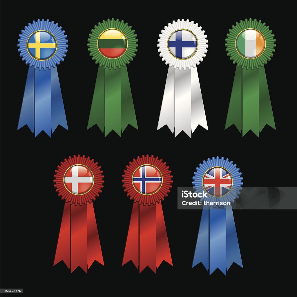 Mondo bandiera premio nastri in Nord Europa - arte vettoriale royalty-free di Bandiera