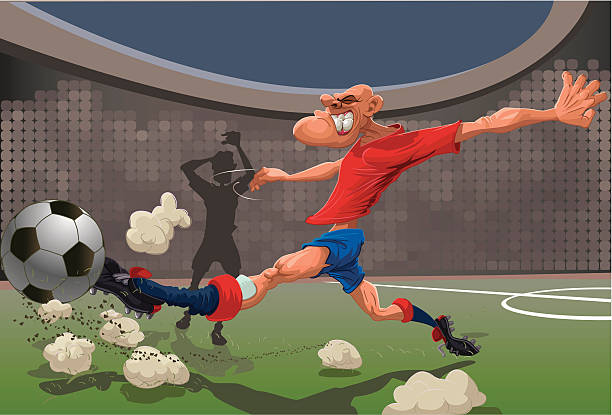 futbol shot vector art illustration