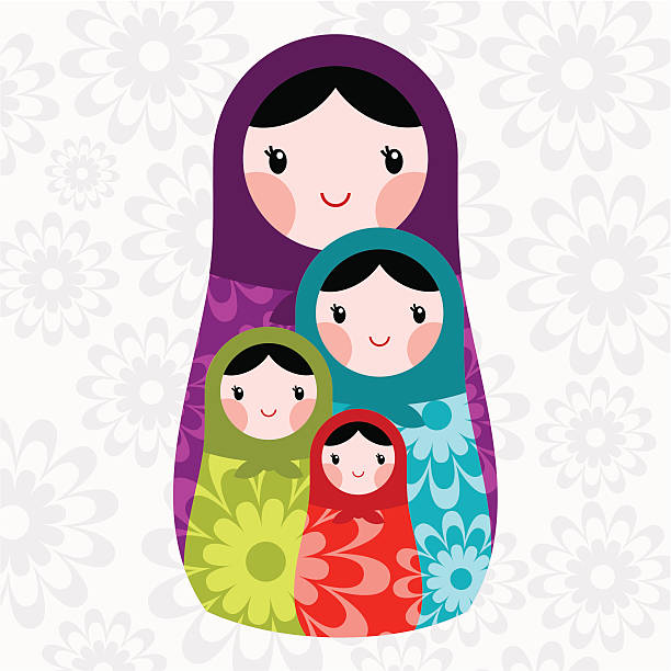 ilustraciones, imágenes clip art, dibujos animados e iconos de stock de día de la madre - mamushka