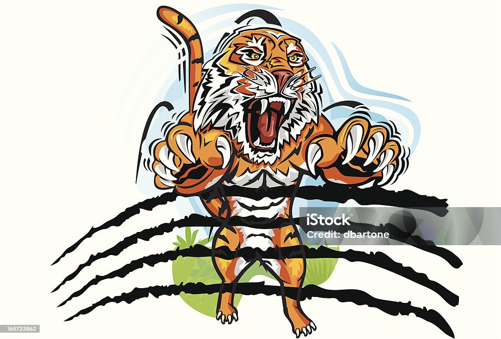 Przeskakiwanie Tiger - Grafika wektorowa royalty-free (Podrapany)