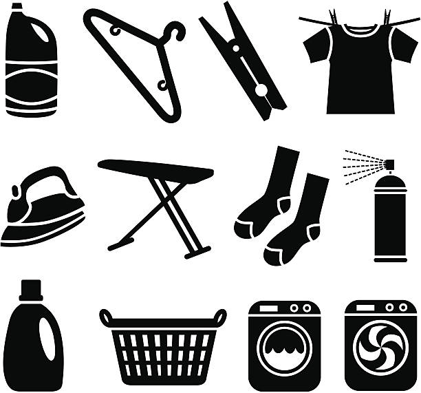 ランドリーのアイコン - iron laundry cleaning ironing board点のイラスト素材／クリップアート素材／マンガ素材／アイコン素材