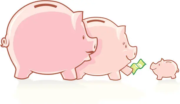 Vector illustration of Family Savings