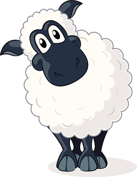 Sheep Cartoon Fully editable vector illustration of a cartoon sheep. sheep stock illustrations