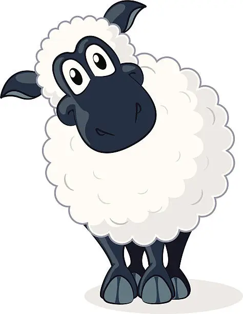 Vector illustration of Sheep Cartoon