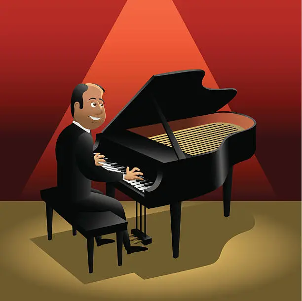 Vector illustration of Piano Player
