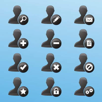 3D Black User Icons for website, web application, presentation and user 