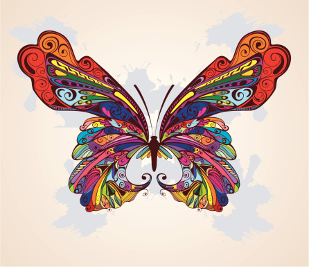 background with colored butterfly