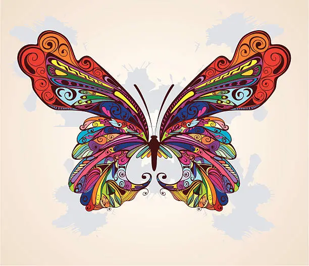 Vector illustration of background with butterfly