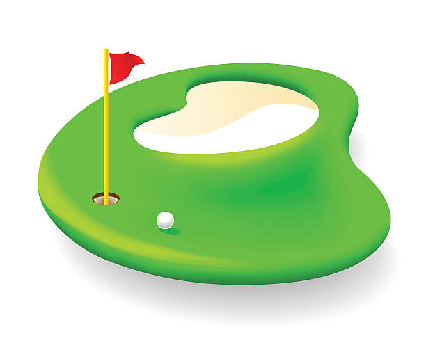 Golfplatz-Symbol isoliert auf weißem Hintergrund – Vektorgrafik