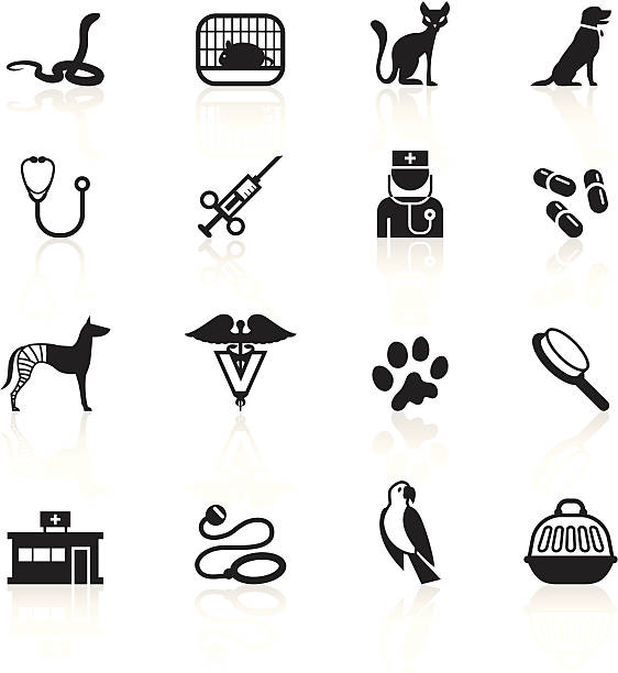 illustrations, cliparts, dessins animés et icônes de noir symboles, vétérinaires - hamster cage birdcage isolated