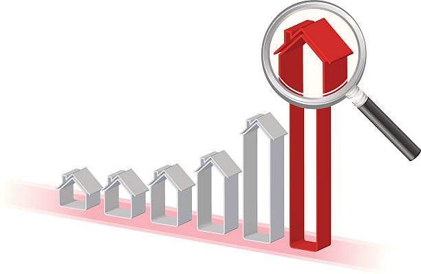 住宅価格のコンセプト - performance chart optimization boost点のイラスト素材／クリップアート素材／マンガ素材／アイコン素材