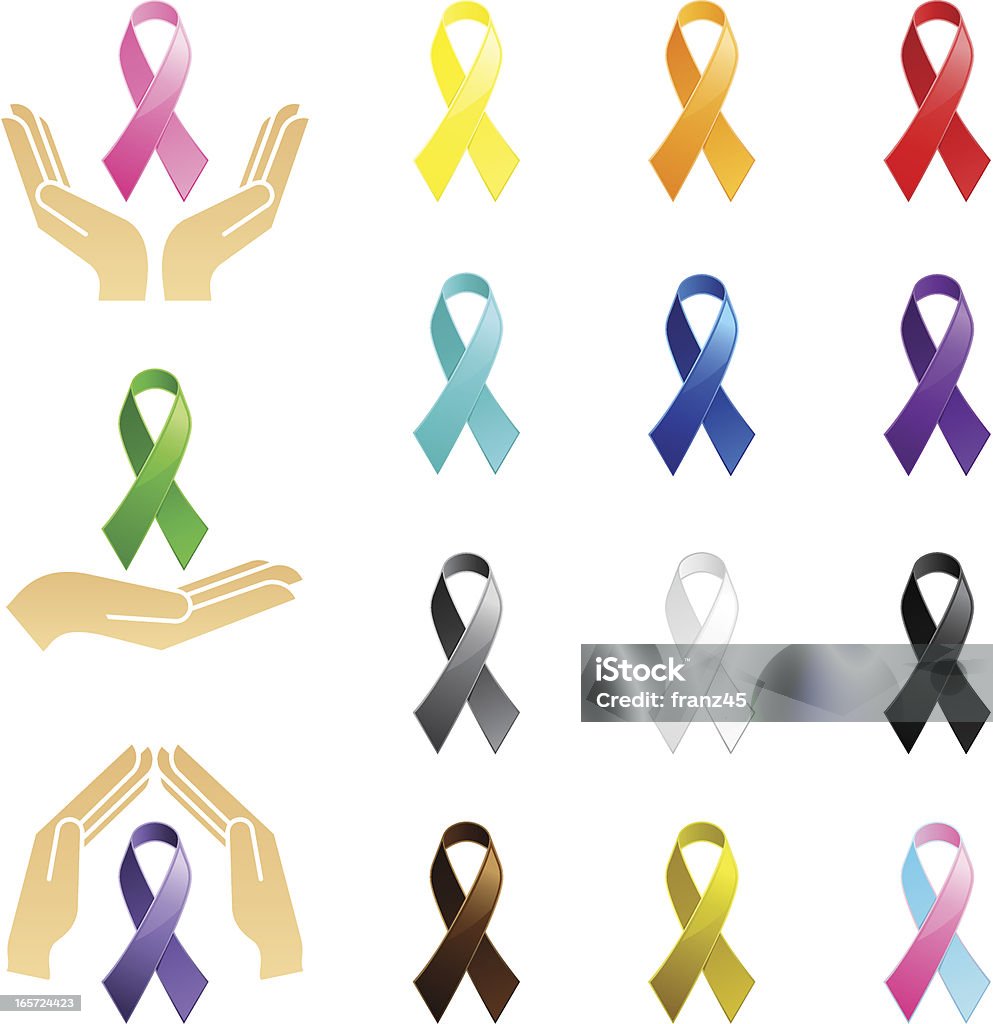 Awareness ribbons A set of awareness ribbons Colorectal Cancer stock vector